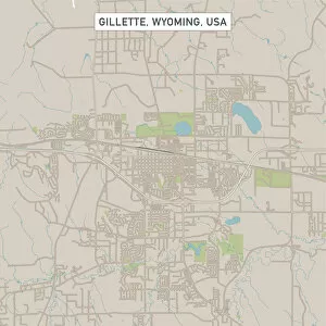 Wyoming Collection: Gillette Wyoming US City Street Map