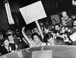 Gina Lollobrigida Pushing Through Crowd