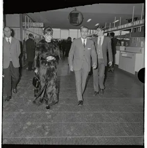 Gina Lollobrigida Walking Inside Airport
