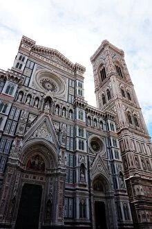 Images Dated 21st June 2016: Giottos Campanile and Marble FaAzade Cathedral of Florence, Italy
