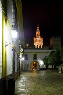 Night Time Prints: Giralda bell tower, Seville, Andalusia, Spain, Europe