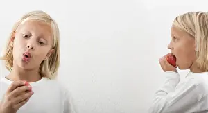 Girl with apple