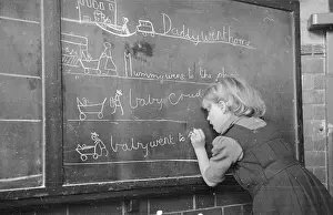 Disability Prints: Girl At Blackboard