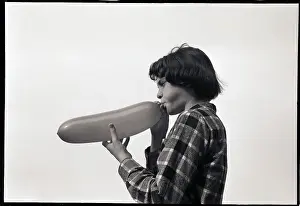 Blowing Prints: Girl Blowing a Balloon