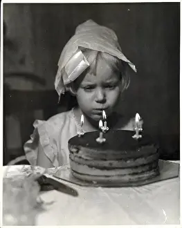 Blowing Prints: Girl Blowing Birthday Candles