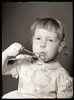 Bubbles Prints: Girl Blowing Bubbles
