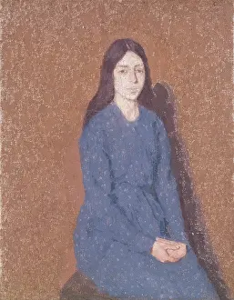 1910s Prints: Girl In A Blue Dress, 1900-1935