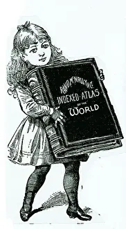 Portable Prints: Girl Carrying Portable Atlas