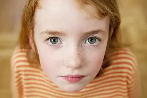 Stripe Collection: Girl, child, red hair, portrait