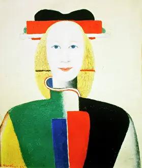 Soviet Prints: A Girl with a Comb, 1932-1933. Artist: Kazimir Malevich
