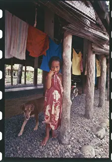 Girl and Dog Outdoors