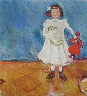 Prints of Girl with Doll, 1905. Found in the Collection of the Kunsthaus Zürich. Creator: Munch, Edvard (1863-1944). (Photo by Fine Art Images/Heritage Images via Getty Images) Where emotion becomes image, and every image speaks a thousand whispers.: Girl With Doll