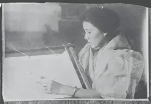 Girl Embroidering