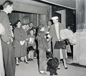 Monacan Prints: Girl Gives Grace Kelly Flower; Crowd