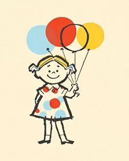 Images Dated 31st March 2015: Girl Holding Balloons