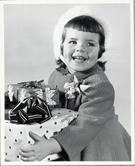 Dressed Up Prints: Girl Holding Gifts
