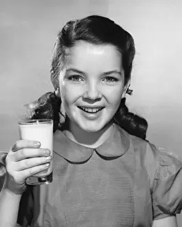 Non Moving Activity Prints: Girl holding glass of milk