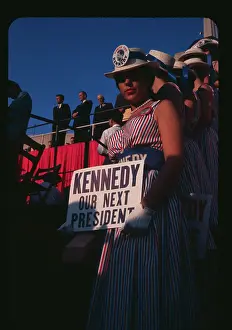Girl Holding Sign Reading Kennedy Our Next President