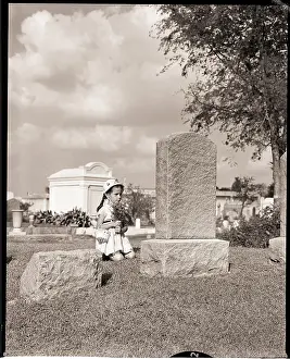 Mourning Prints: Girl Kneels at Headstone