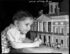 Miniature Prints: Girl Looking at Model of Original Capitol