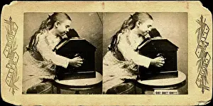 Stereoscopic Prints: Girl Looking Through Stereoscope