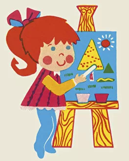 Fine Art Collection: Girl Painting a Picture