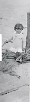 Southampton Prints: Girl Playing on the Beach