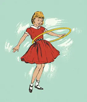 Facial Expression Prints: Girl Playing with a Hula Hoop