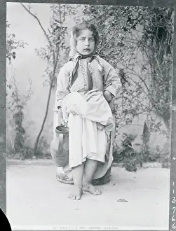 Taormina Prints: Girl Posing in Italian Village Dress