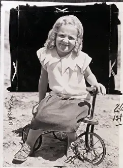 Tricycle Prints: Girl Posing on Tricycle