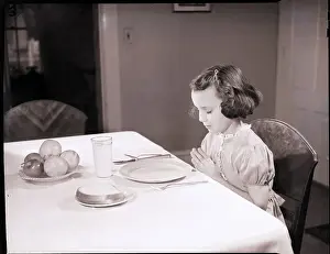 Prayer Prints: Girl Praying at Table