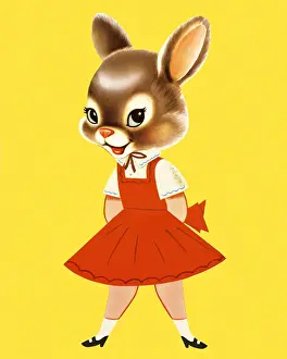Weird Prints: Girl with Rabbit Head