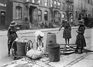 Cleaning Prints: Girl Scouts Cleaning New York Street