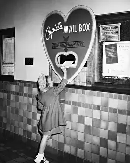 Valentines Day Prints: Girl Sending Her Out Her Valentine