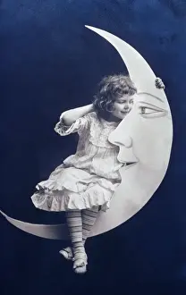 Girl Sitting on the Moon