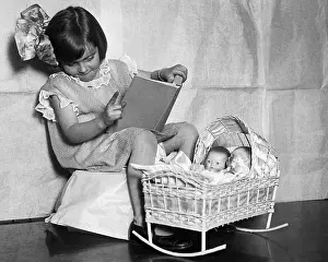 Storybook Prints: Girl Telling Dollies a Bedtime Story