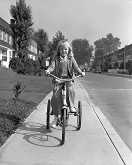 Tricycle Prints: Girl on a Tricycle