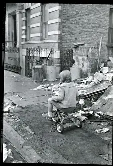 Tricycle Prints: Girl on Tricycle in Slum