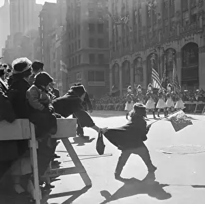 Patricks Day Prints: Girl Trying to Join St. Patrick's Parade