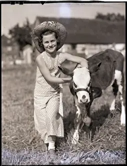 Calf Prints: Girl Walking With Calf