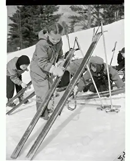 Girl Waxing Her Skis