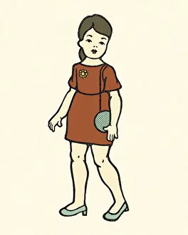 Handbag Prints: Girl Wearing a Red Dress