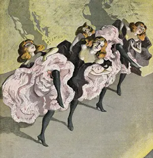 Four Girls Dancing Cancan