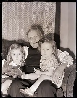 Arm Around Shoulder Prints: Two Girls on Grandfather's Lap