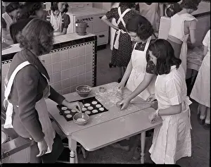 Class Prints: Girls Making Cookies in Domestic Class