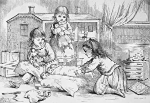 Girls Playing with Dolls