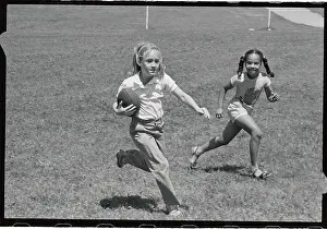Connecticut Prints: Two Girls Playing Touch Football
