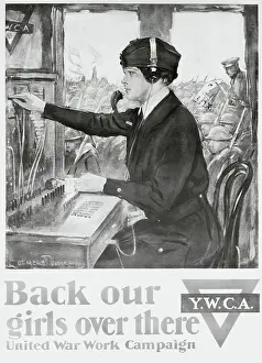Support Prints: Back Our Girls Over There Poster by Clarence F. Underwood