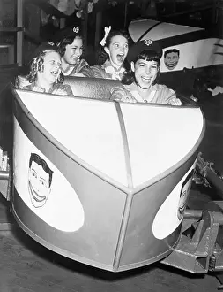 Amusement Park Prints: Girls Scouts on Coney Island Ride