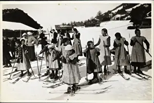 Girls on Skis About to Race/Switzerland
